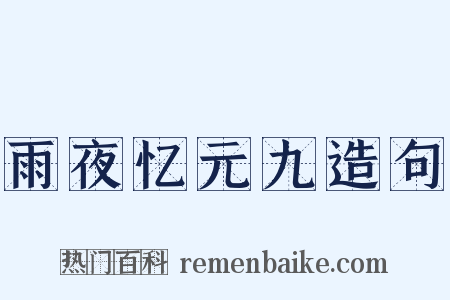 雨夜忆元九造句是什么意思的图片